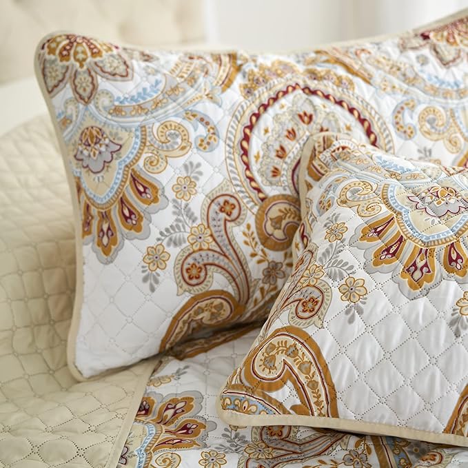 Mellanni Twin Bedspread Coverlet Set - Bedding Cover with Sham - Ultrasonic Quilting Technology - 2 Piece Oversized Quilt Set - Bedspreads & Coverlets (Twin, Paloma Beige)