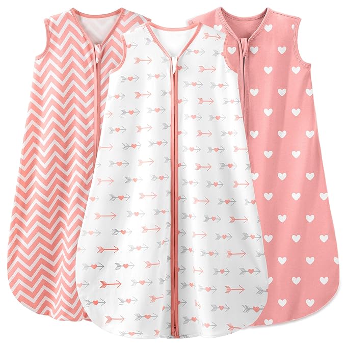 Yoofoss Baby Sleep Sack 0-6 Months Baby Wearable Blanket 100% Organic Cotton 2-Way Zipper TOG 0.5 Toddler Sleeping Sack, Lightweight Sleep Sacks for Babies(Small)