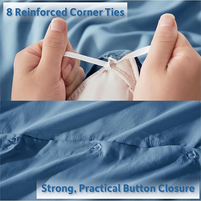 Nestl Double Brushed Blue Heaven Duvet Cover Set - Twin XL 2 Piece with Button Closure, 1 Twin Size Duvet Cover 68x90 inches and 1 Pillow Sham