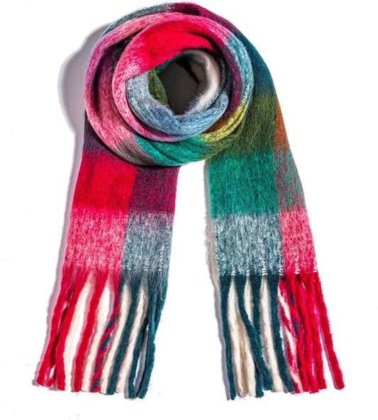 Winter Women Chunky Scarf Warm Blanket Big Thick Large Oversized Wrap Colorful Long Solid Scarves
