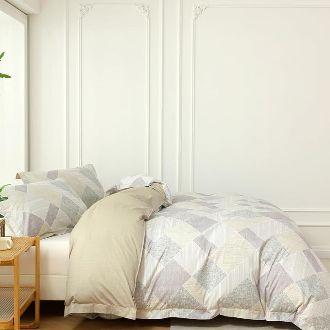 OAITE Duvet Cover Set Twin Size Floral Pattern Ultra Soft 100% Cotton Duvet Cover Sets 3-PC, Breathable Duvet Cover with Zipper Closure & Corner Ties(2 Pillow Shams,1 Duvet Cover)
