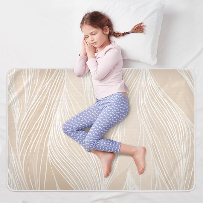 Waterproof Bed Pad Reusable Changing Pad Toddler Mattress Protector Large Pee Pad Baby Diaper Pad Soft Washable Liner Retro Boho Line
