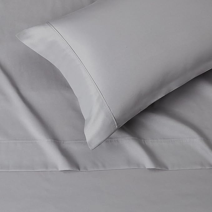 Amazon Basics Lightweight Breathable Brushed Microfiber 3-Piece Bed Sheet Set With 14-Inch Deep Pockets, Wrinkle Resistant, Twin XL, Dark Gray, Solid