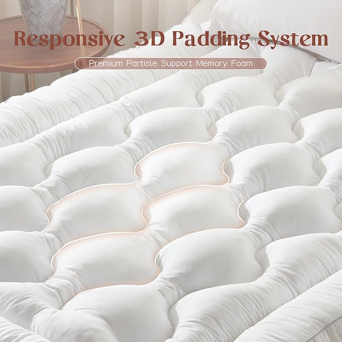 Decroom 4 Inch Memory Foam Mattress Topper Twin for Back Pain Relief, Filled with Breathable Memory Foam Pillow Topper Soft Fluffy Supportive Bed Mattress Pad, 75x39x4 Inch