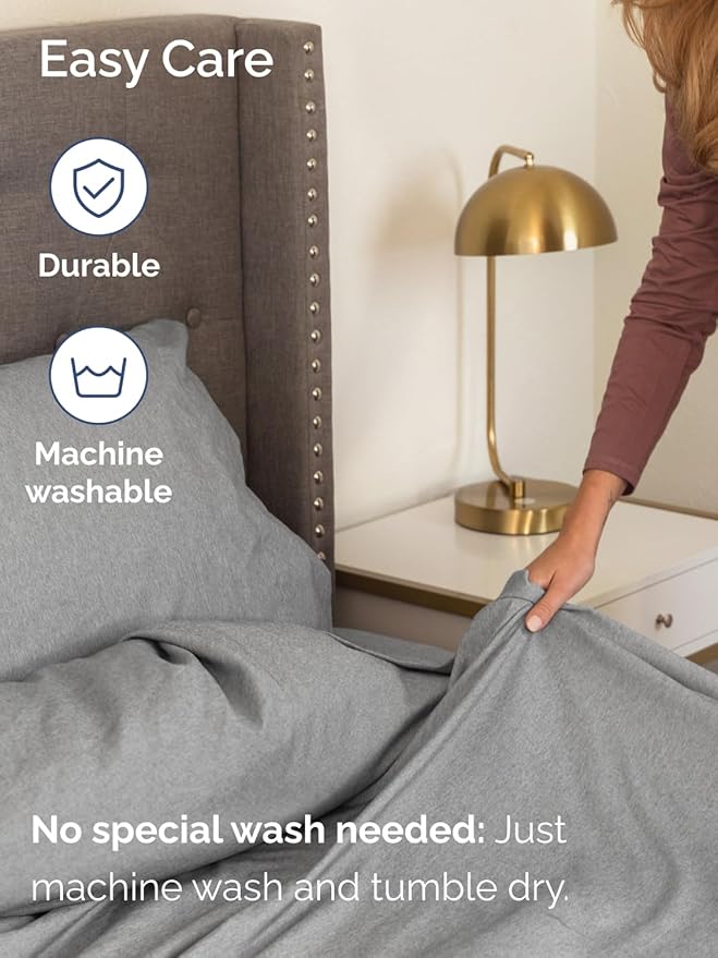 Extra Deep Full Sheet Set - 6 Piece Breathable and Cooling Sheets - Hotel Luxury Bedding for Women, Men, Kids & Teens - Easy & Secure Fit - Soft and Wrinkle Free - Extra Deep Pockets - Heathered Grey