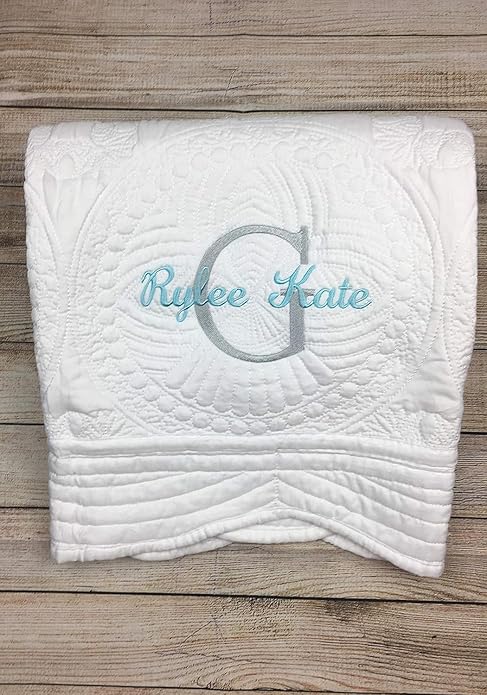 Personalized Baby Quilt Blankets Monogrammed Blankets for Kids baby blankets for girls embroidered baby gifts soft for toddler girl or boy Crib size four seasons Color Options