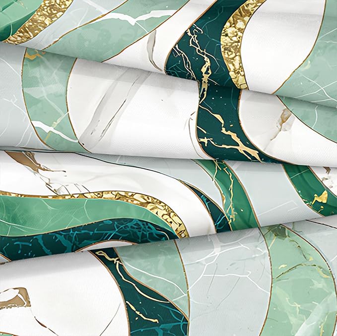 Bedbay Green Gold Queen Comforter Set 4 Pcs Abstract Marble Bedding Set for Boys Teen Adults Soft Cozy Lightweight Fluid Marble Bedding for All Seasons 1 Comforter 2 Pillowcases 1 Cushion Cover