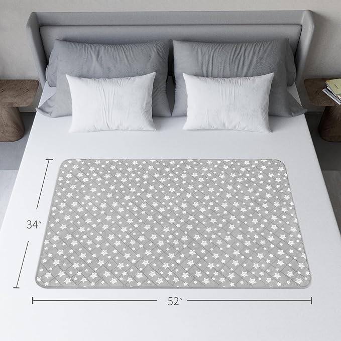 Waterproof Bed Pads Washable, Absorbent Chuck Pads Non Slip for Incontinence, Washable Pee Pads for Dogs, Waterproof Mattress Protector for Seniors, Bedwetting Kids, Hospitals, Pets, 34"x52" 2 Pack