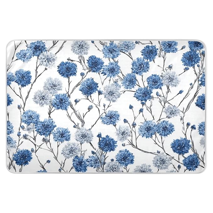 Waterproof Bed Pad Reusable Changing Pad Toddler Mattress Protector Large Pee Pad Baby Diaper Pad Soft Washable Liner Chinese Style Cornflower