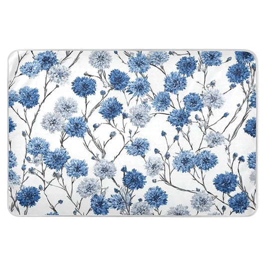 Waterproof Bed Pad Reusable Changing Pad Toddler Mattress Protector Large Pee Pad Baby Diaper Pad Soft Washable Liner Chinese Style Cornflower