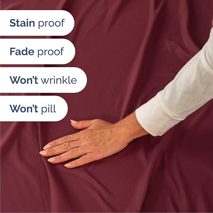 Cal King 6 Piece Sheet Set - Comfy Breathable & Cooling - Ultra-Soft Hotel Luxury Bedding Set w/ 8-16 Inch Deep Pockets - 1 Flat & 1 Fitted Sheet & 4 Pillowcases - Wrinkle Free & Easy Care - Burgundy