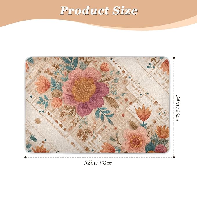 Waterproof Bed Pad Reusable Changing Pad Toddler Mattress Protector Large Pee Pad Baby Diaper Pad Soft Washable Liner Vintage Pink Boho