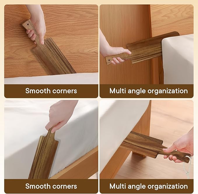 Acacia Wood Mattress Lifter Tool for Changing Sheets, Easy Lever-Action Lift & Comfort Grip, Sturdy Wooden Design for Seniors, Caregivers, Housekeepers, Daily Bed Making & Sheet Tucking