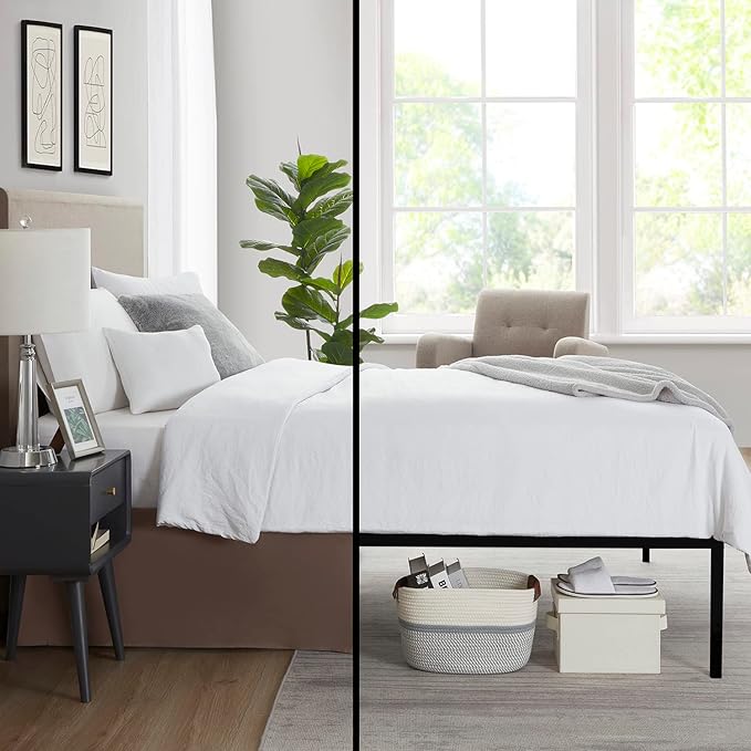 Nestl Dark Brown Bed Skirt King Size - King Bed Skirt 14 Inch Drop - Brushed Microfiber Bed Skirts - Hotel Quality Pleated Bed Skirt - Shrinkage & Fade Resistant