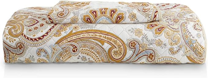 Mellanni Twin Bedspread Coverlet Set - Bedding Cover with Sham - Ultrasonic Quilting Technology - 2 Piece Oversized Quilt Set - Bedspreads & Coverlets (Twin, Paloma Beige)