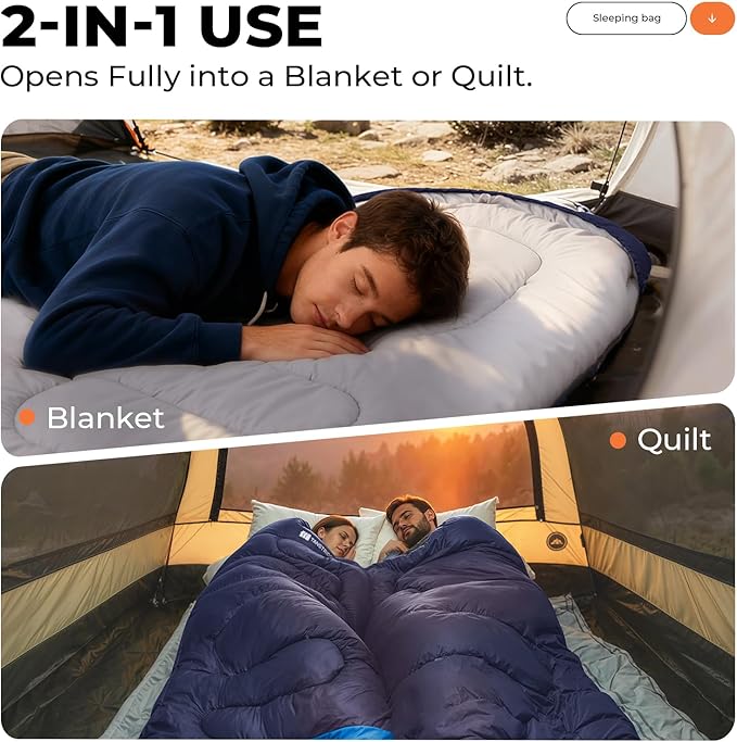 Sleeping Bags for Adults Warm Weather,Backpacking Compact Lightweight Camping Sleeping Bag with Compression Sack for Kids,Camping Essentials Gear for Hiking,Travel,Climb,Outdoor, Indoor
