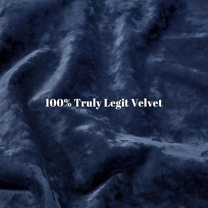 PHF Truely Velvet Duvet Cover Set Twin Size, 2pcs Ultra Soft Breathable Comforter Cover Set, Luxury Cozy Flannel Duvet Cover with Pillow Shams Bedding Collection, 68" x 90", Navy