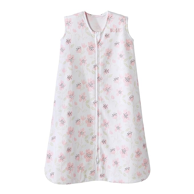 HALO SleepSack, 100% Cotton Wearable Blanket, Swaddle Transition Sleeping Bag, TOG 0.5, Wildflower Blush, Large