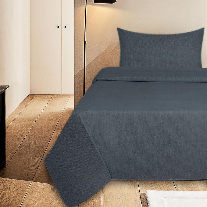 Briarwood Home® Printed Flannel Sheet Set, 100% Natural Cotton, Soft, Warm & Deep Pocket, Advanced Nano-Tech Making it Resistance to Pilling; Brushed 6 Times for Softness (Charcoal, Twin)
