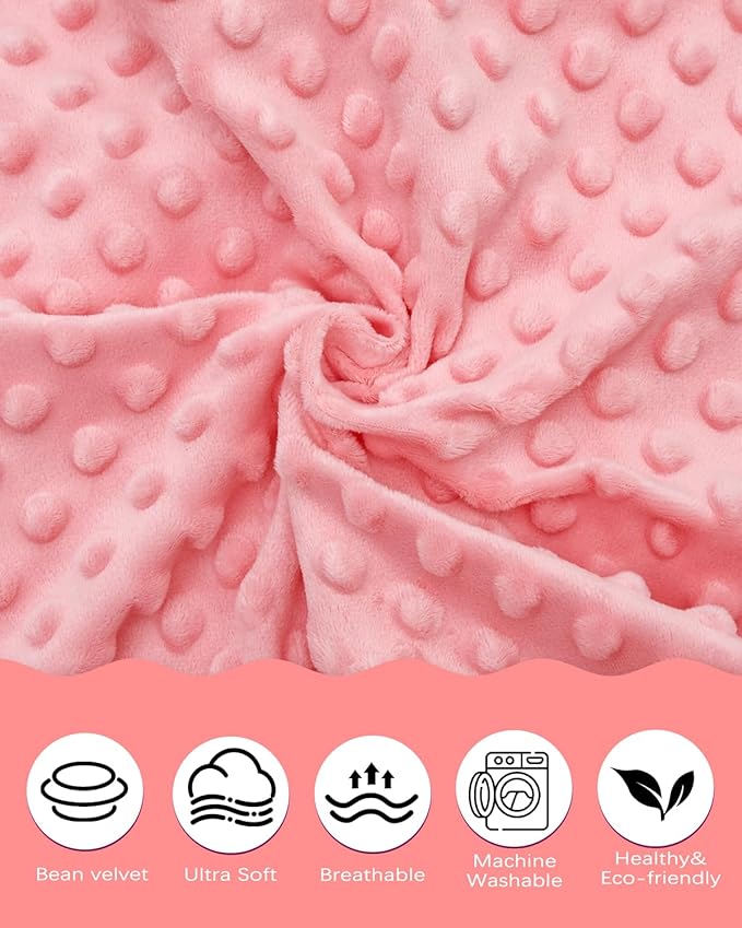 ALVABABY Toddler Pillowcase Kids Pillow Cover Polyester Bean Velvet Soft Warm 2 Pack Fit 13"x 18" or 12"x16" Envelope for Girl Boy Sleepy Travel Pink 2TPD01A