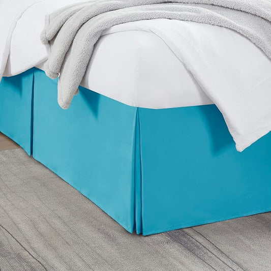 Nestl Beach Blue Twin XL Bed Skirt - Twin XL Size Bed Skirt 14 Inch Drop - Brushed Microfiber Bed Skirts - Hotel Quality Pleated Bed Skirt - Shrinkage & Fade Resistant