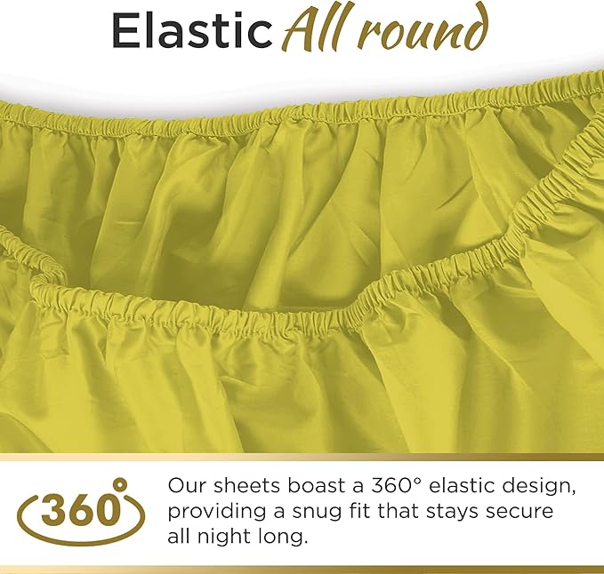 Twin XL 100% Microfiber Double Brushed Sheet Set - Extra-Soft & Wrinkle-Free - 15" Deep Pockets, 39" x 80" - Ideal for Dorms, Hospitals & Split King Beds - 3 PC Set (Twin XL, Yellow)