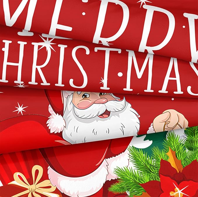 Red Christmas Comforter Set Santa Claus Bedding Set King Size Christmas Tree Decor Happy New Year Festival Theme Bedding Quilt Boys Girls Xmas Gifts Soft Lightweight Quilted Comforter 4 Pcs