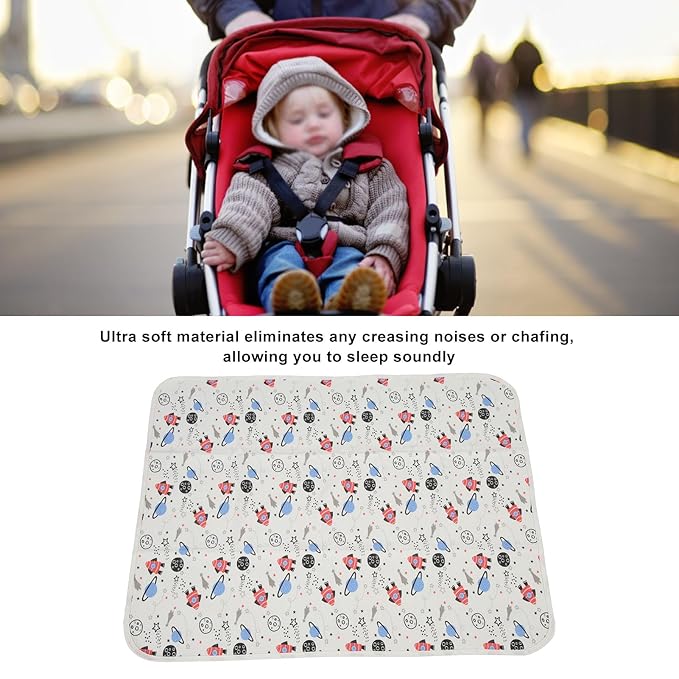Respicefinem Baby Waterproofs Bed Pad Washable Mattress Pad Mat Baby Wateproofs Bed Mat Protector for Kids Toddler Reusable Underpads Bed Wetting Incontinence Cover (Space)