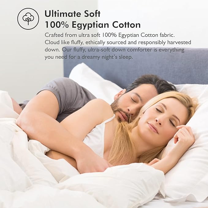 Luxurious Goose Down Feather Fiber Comforter King/California King Size Duvet Insert, Pinch Pleat Ruffled Twisted Flower, Premium Baffle Box, 100% Egyptian Cotton Cover, 75 oz. Fill Weight, Gray