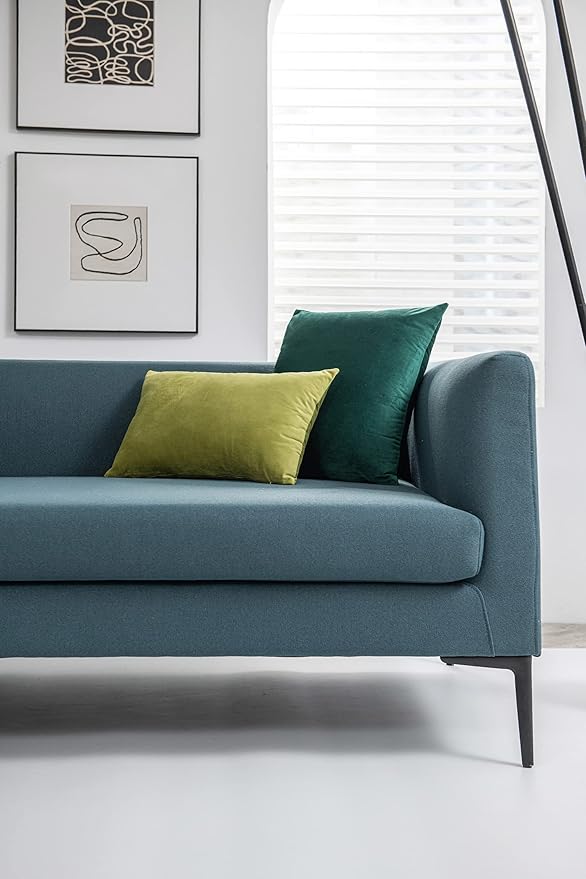 Throw Pillow Covers 20x20 Green: Pack of 2 Cozy Soft Velvet Square Modern Luxury Decorative Throw Pillow Cases for Sofa Couch Living Room Bed Home Decor Christmas