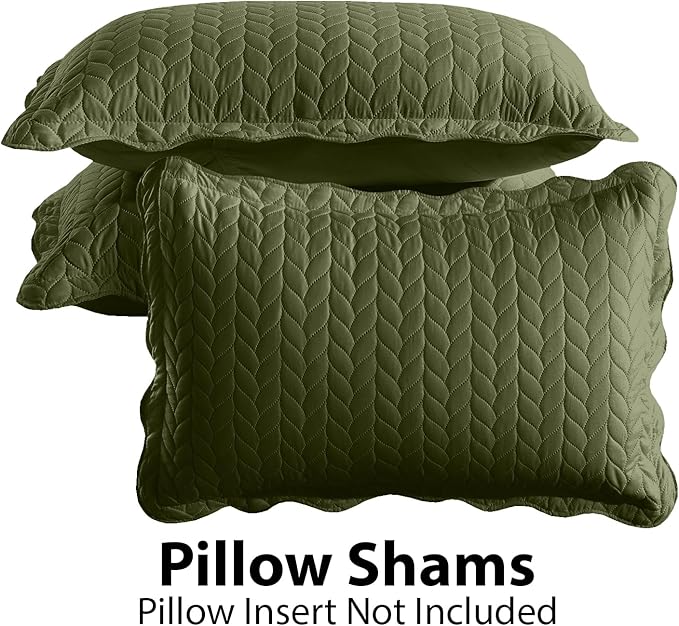 IR Imperial Rooms 8 Pack Quilt King Size Bedding (106" x 96") - Bulk Wholesale for Hotels, Guest Bedroom & Airbnbs - Lightweight Microfiber Reversible Embossed Quilts Bedspread (Olive Green)
