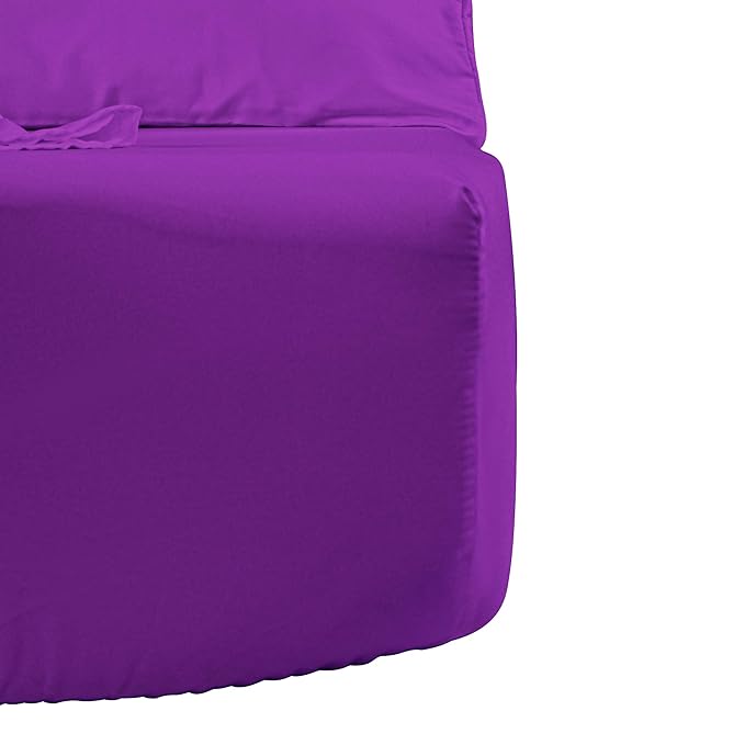 NTBAY Toddler Sheet Set - 3-Piece Microfiber Crib Sheet Set - Flat Sheet, Fitted Sheet, Pillowcase - Solid Toddler Bedding, Purple