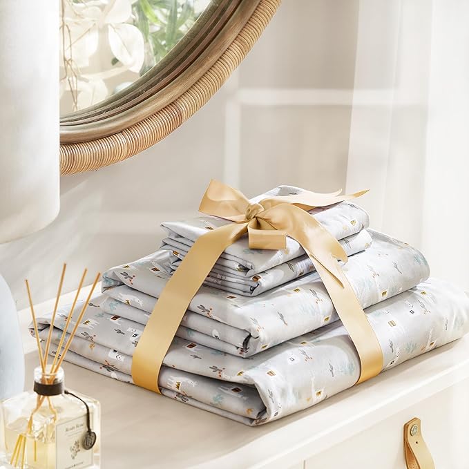 Comfort Spaces 100% Cotton Sheet Set Breathable, Lightweight, Soft with 12" Elastic Pocket Fits up to 14" Mattress, All Season Cozy Bedding, Matching Pillow Case, Twin XL Lama Multi 3 Piece