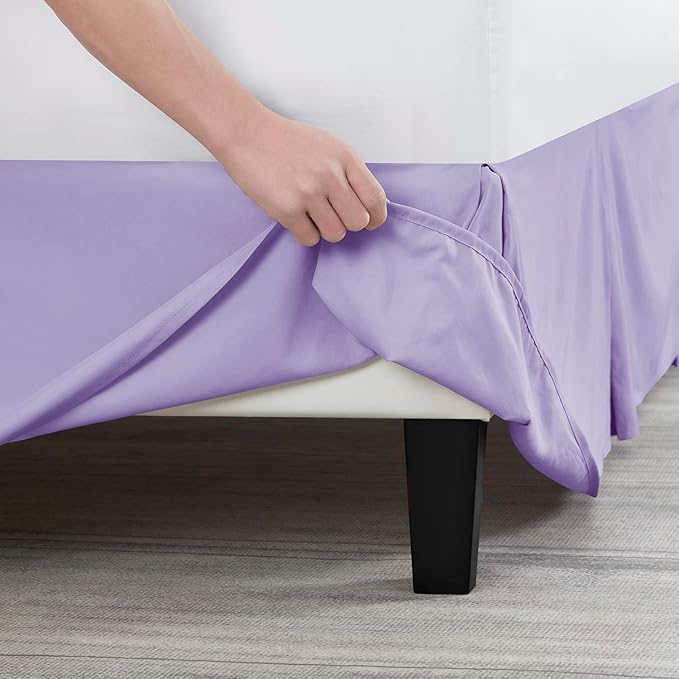 Nestl Lavender Twin Bed Skirt - Twin Size Bed Skirt 14 Inch Drop - Brushed Microfiber Bed Skirts - Hotel Quality Pleated Bed Skirt - Shrinkage & Fade Resistant