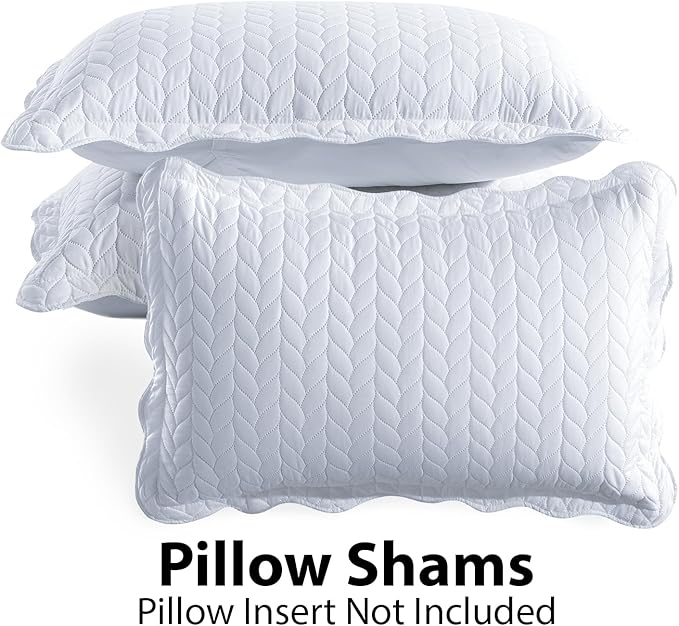 MOONLIGHT20015 8 Pack Quilt King Size Bedding (106" x 96") - Bulk Wholesale for Hotels, Guest Bedroom & Airbnbs - Lightweight Microfiber Reversible Embossed Quilts Bedspread (White)