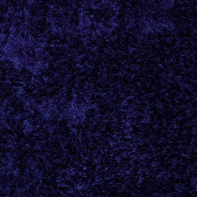 Hand Tufted SHAG Polyester ECO-Friendly Area Rugs - 5'x8', Rectangle, Blue, Solid Plain Design, High Pile Thick Handmade Anti Skid Area Rugs for Living Room, Bed Room K00111