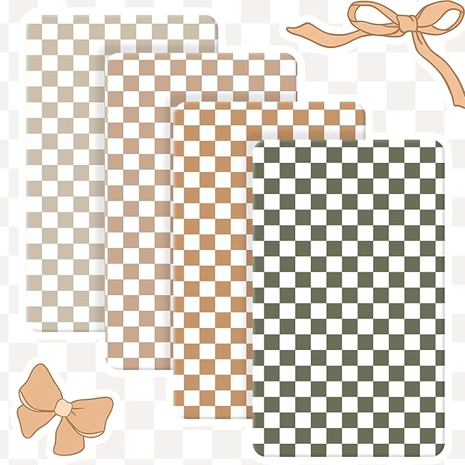 Peryiter 4 Pack Crib Sheets Girl Soft Baby Bed Sheet Set 52'' x 28" Nursery Crib Sheets for Standard Bed for Nursery Decor Baby Boys or Girls(Multicolor,Plaid)