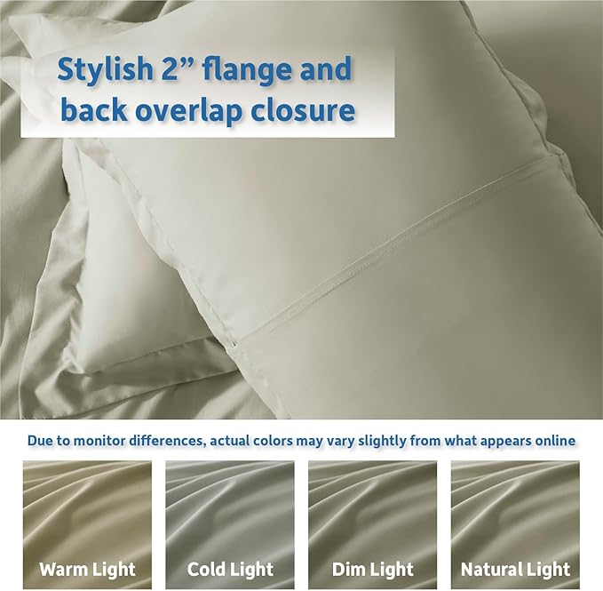 Nestl King Duvet Cover Set with Comforter Insert - Light Sage 4 Piece 104x90 Duvet Cover & 2 Pillow Shams with White Quilted Down Alternative Comforter, Ultra Soft, All Season