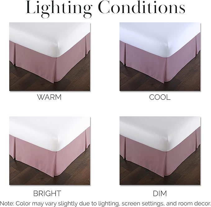 Southshore Fine Living, Inc. Hotel Quality King Bed Skirt - 14" Drop, Elegant Pleated Design, Premium Dust Ruffle/King Size Bedskirt, Easy Care, Luxury Bed Skirt King Size, Lavender