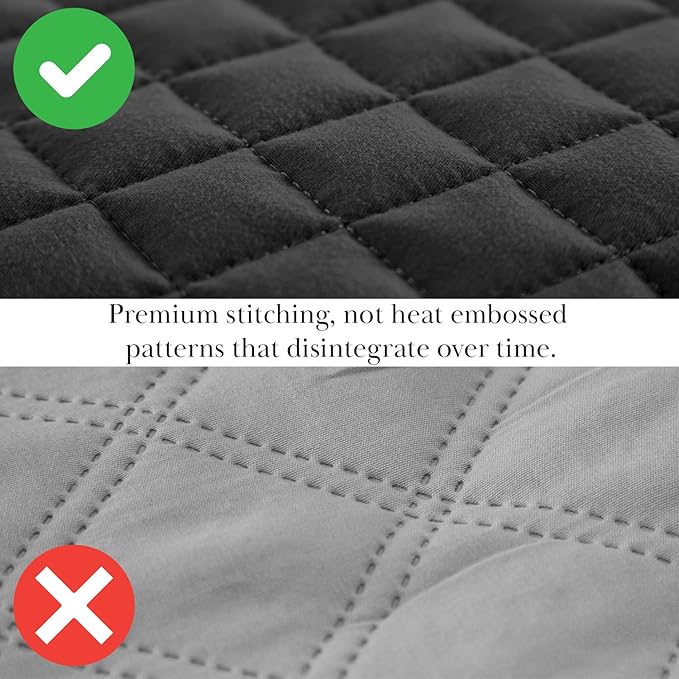 Southshore Fine Living, Inc. Quilts, Queen Size/Full Quilt Bedding Set, Stain & Pet Hair Resistant Bedding, Coverlet Queen Size/Full Size Quilt Bedspread, Soft Microfiber with 2 Pillow Shams, Black