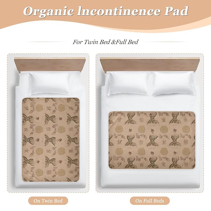 Waterproof Bed Pad Reusable Changing Pad Toddler Mattress Protector Large Pee Pad Baby Diaper Pad Soft Washable Liner Brown Bohemia