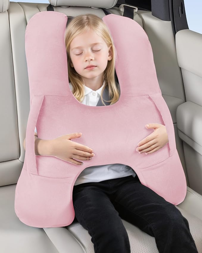 BEBAS Kids Travel Pillow Car Seat Pillow for Kids Supports Head Neck and Body Suitable for Adults and Children Long-Distance Car Travel Airplane Sleep Artifact Grey H-Shaped