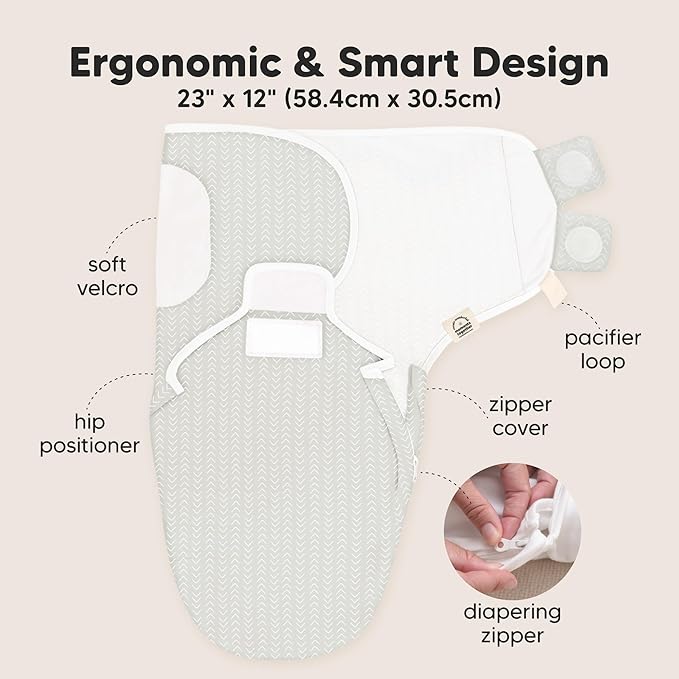 Baby Swaddle Sleep Sacks with Zipper - 3-Pack Swaddles for Newborns 0-3 Months, Infant, Baby Girls, Boys, Soft & Durable Newborn Sleep Sack, Easy Diaper Change Swaddling Blanket (Forest, OS)