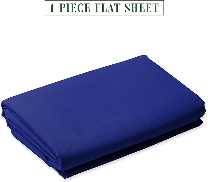 Luxury Flat Sheet on Amazon Elegant Comfort Wrinkle-Free 1500 Premier Hotel Quality 1-Piece Flat Sheet, Twin/Twin XL Size, Royal Blue