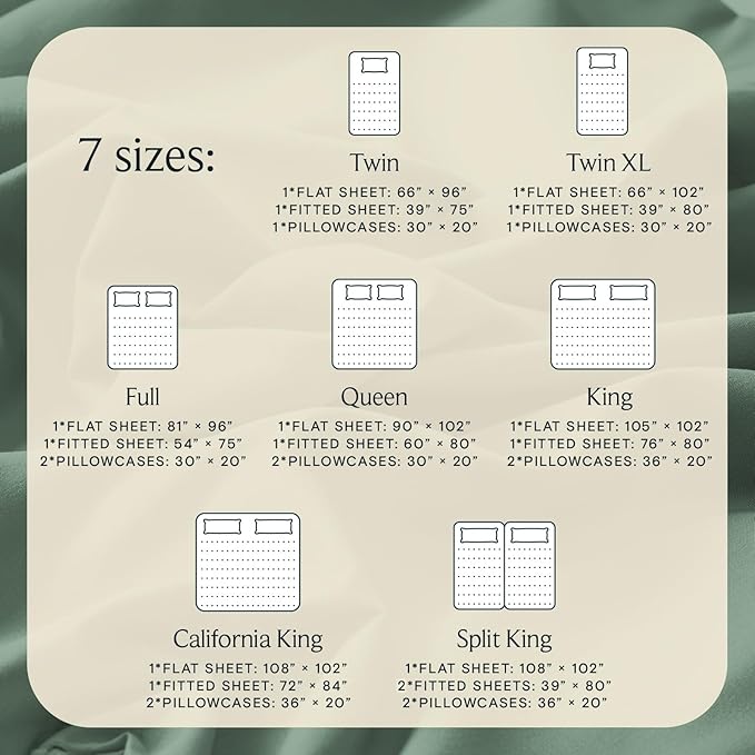 LuxClub Twin XL Sheets - Twin Bed Sheets for Boys and Girls, 3 PC Deep Pockets 18" Eco Friendly Wrinkle Free Kids Fitted Sheets Machine Washable Hotel Bedding Silky Soft - Tree Moss Green Twin XL