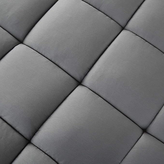 LEISURE TOWN Cotton Mattress Pad Queen Size Fitted Quilted Mattress Cover Pillow Top Mattress Topper Cooling Soft Breathable Mattress Protector with 8-21 Deep Pocket,Machine Washable (60x80 Grey)
