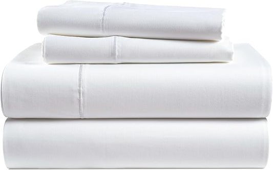 LANE LINEN 100% Egyptian Cotton California King Sheet Sets, Soft & Comfy Luxury Hotel Like Thick Fully Elasticized Bed Sheets, No Pill Fade Resistant Oeko Tex Certfied Cal King Sheets - White