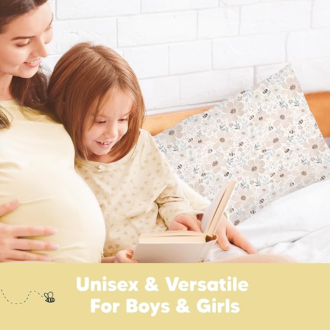 KeaBabies Toddler Pillowcase 13"x18" - Organic Cotton Toddler Pillowcase for Kids, Boys, Girls, Soft & Durable Cotton Cover for Miniature Sleepy Pillows, Cute Colors, Pillow Sold Separately(Play Park)
