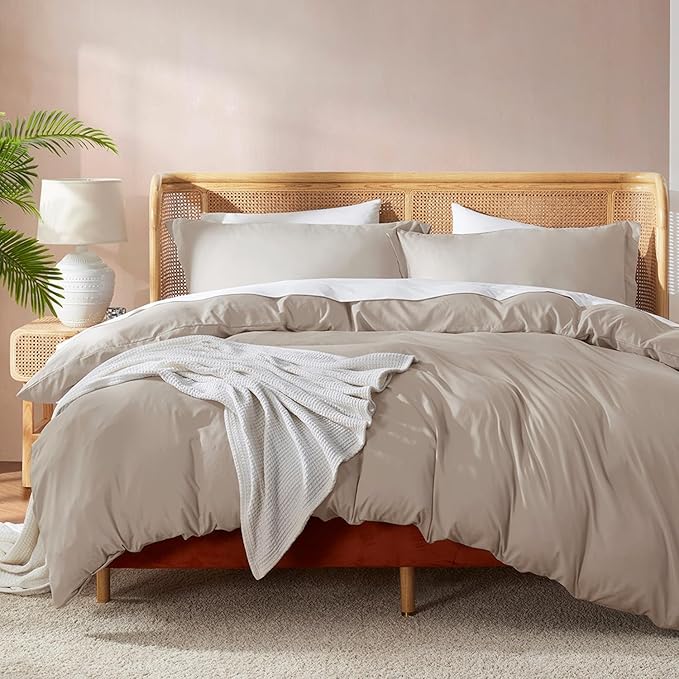 Nestl Twin Duvet Cover Set - Soft Double Brushed Linen Duvet Cover Twin XL, 2 Piece, with Button Closure, 1 Duvet Cover 68x90 inches and 1 Pillow Sham