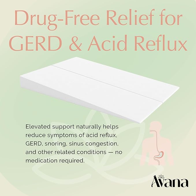 Avana Mattress Elevator 5-Inch - Gentle Incline Under Mattress Support - Riser for Snoring, Acid Reflux, and Sinus Relief, King
